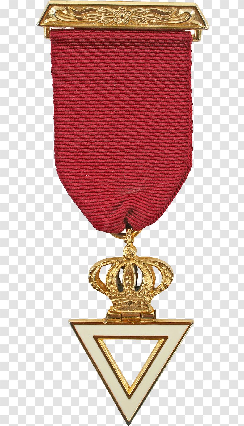Order Of Royal And Select Masters Regalia Surrey Medal Maroon - Gold Silk Transparent PNG