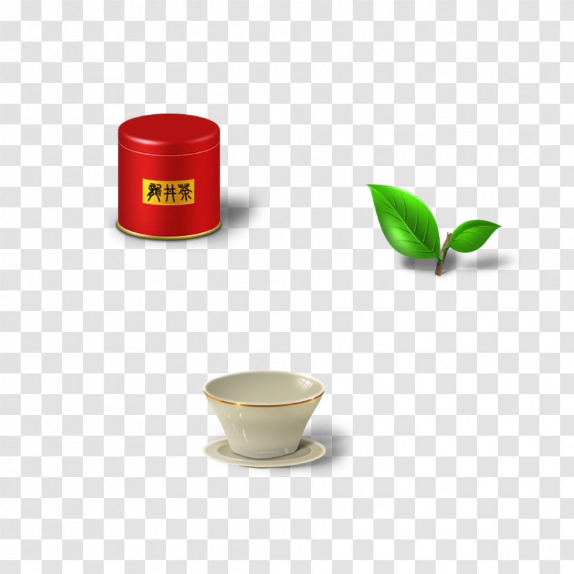 Longjing Tea Coffee Cup Teacup - Creative Transparent PNG