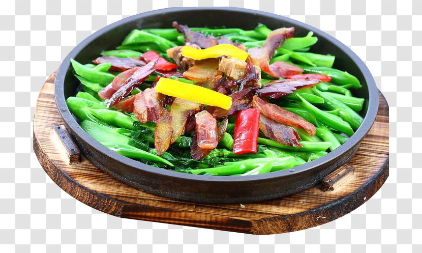 Twice Cooked Pork Vegetarian Cuisine Chinese Broccoli - Food - Sizzling Sausages Addicted Kale Transparent PNG