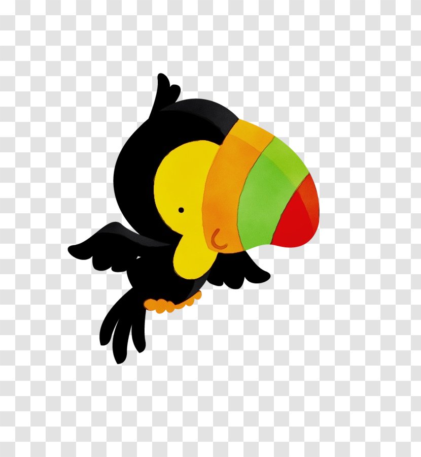 Watercolor Cartoon - Yellow - Toucan Logo Transparent PNG