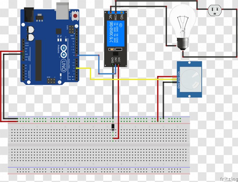 Arduino Relay Passive Infrared Sensor Wiring Tutorial - Electrical Switches Transparent PNG