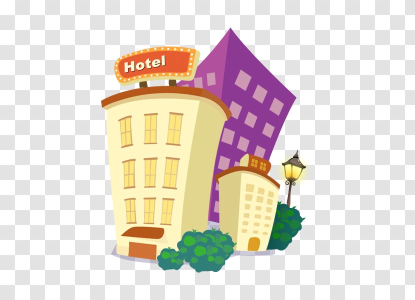 Hotel Cartoon House Illustration - Inn Small Transparent PNG