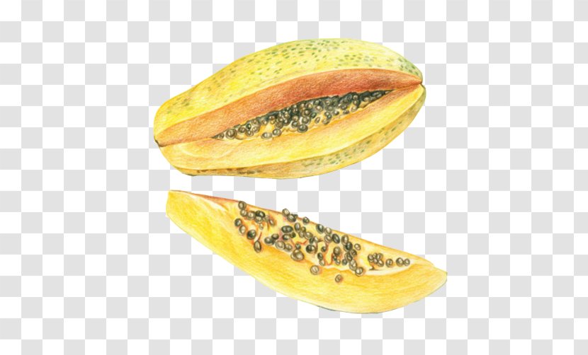 Papaya Fruit Yellow - Color - Paintings Material Picture Transparent PNG