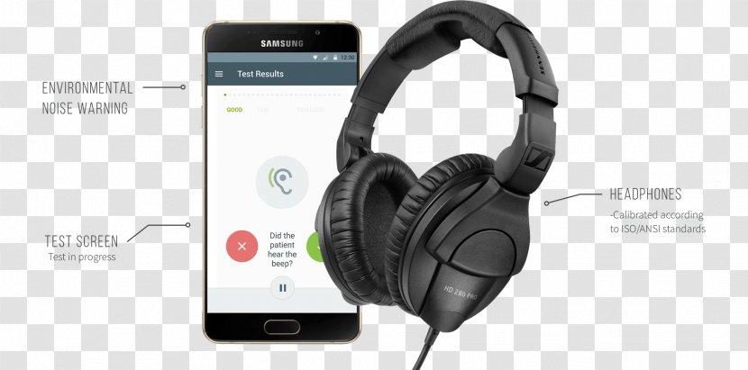 Sennheiser HD 280 Pro Headphones Studio Monitor Microphone - Audio Transparent PNG