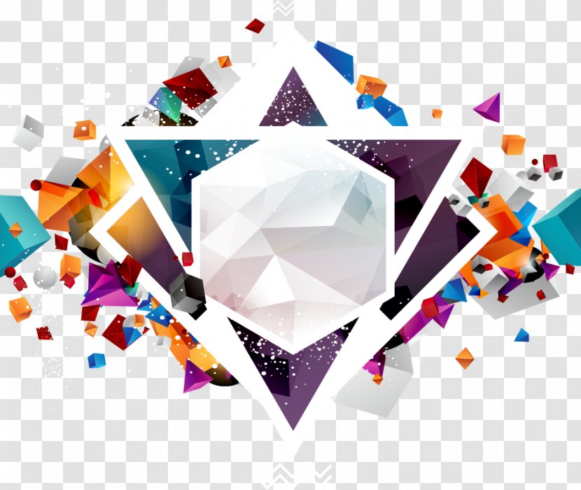 Poster Party Stock Illustration - Shutterstock - Vector Color Triangle Crystal Ball Transparent PNG
