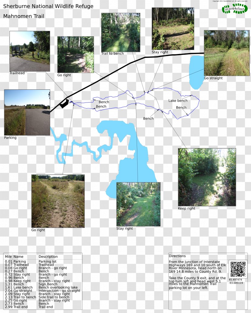 Sherburne National Wildlife Refuge Trail Map - Hiking - Water Resources Transparent PNG