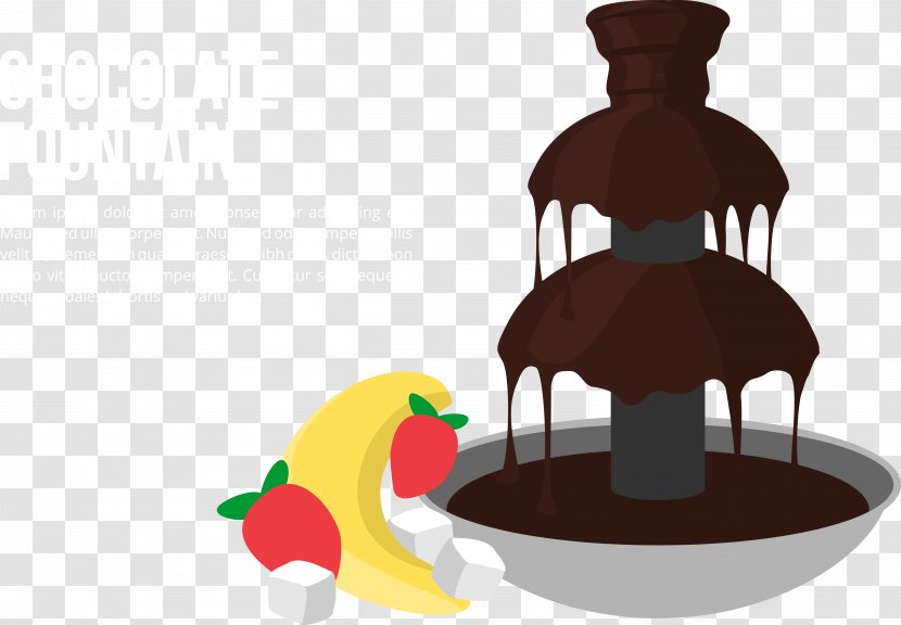 Fondue Chocolate Fountain Dipping Sauce - Stream Fried Chocolates Transparent PNG