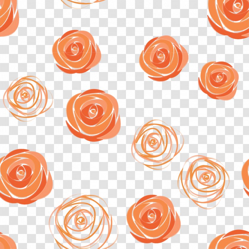 Rose Drawing Euclidean Vector Pattern - Shading - Orange Simple Flowers Floating Material Transparent PNG