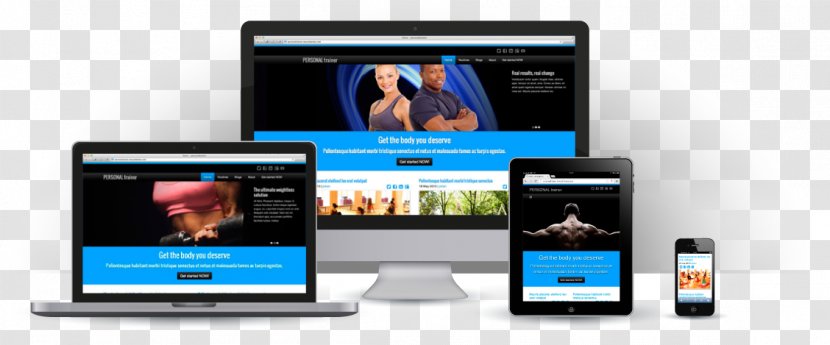 Personal Trainer Responsive Web Design WordPress Training Template - Mobile Phone Transparent PNG