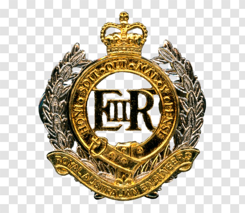 Royal Engineers A.F.C. Cap Badge Honi Soit Qui Mal Y Pense Australian - Brand - Printed Transparent PNG