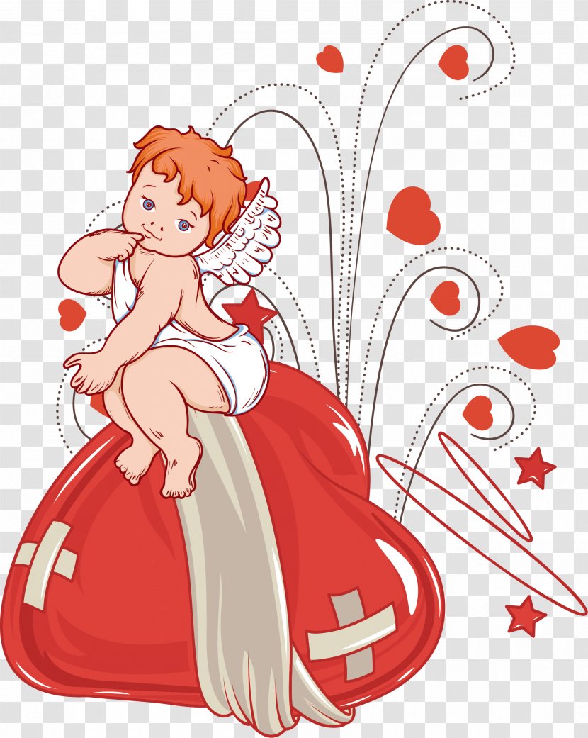 Cupid Adobe Illustrator Clip Art - Frame - Red Cartoon Transparent PNG