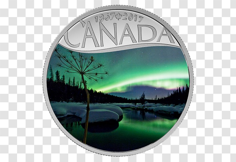 150th Anniversary Of Canada Silver Coin - Aurora Boreal Transparent PNG