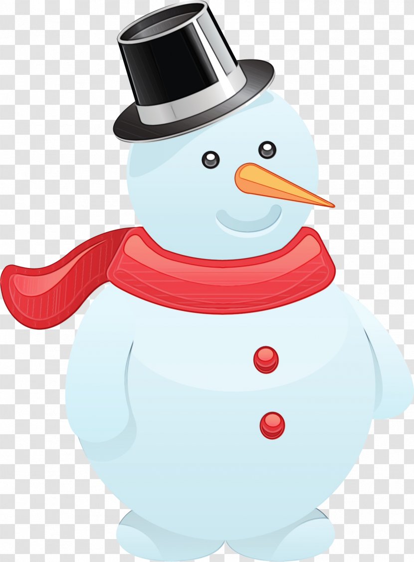 Snowman Cartoon - Watercolor Transparent PNG