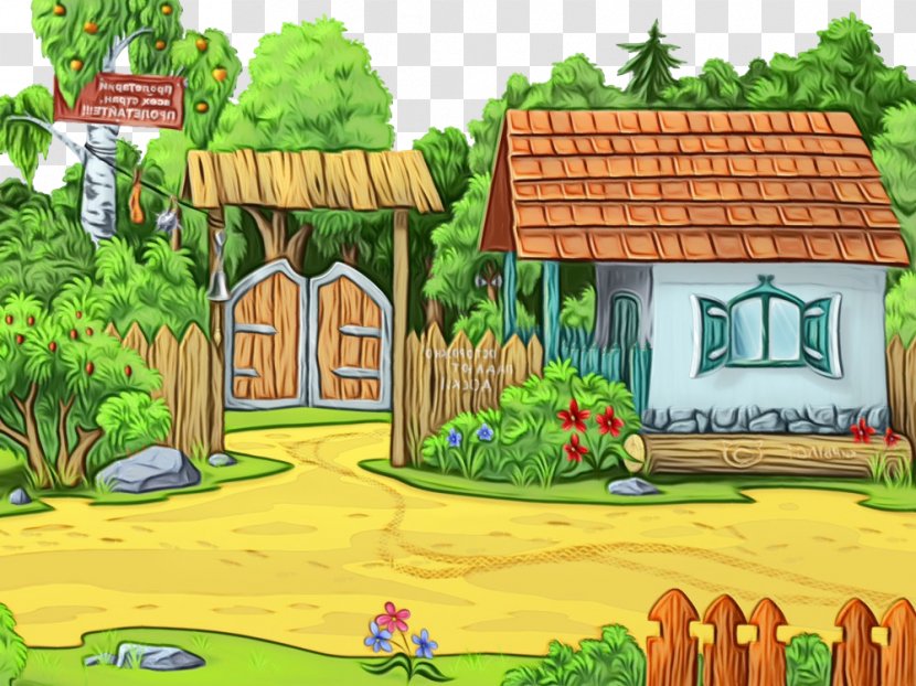 Natural Landscape Property House Cartoon Grass - Adventure Game - Biome Transparent PNG