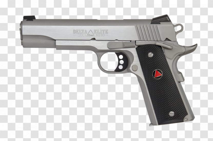 Springfield Armory 10mm Auto Colt Delta Elite M1911 Pistol Firearm - Airsoft Gun - Handgun Transparent PNG