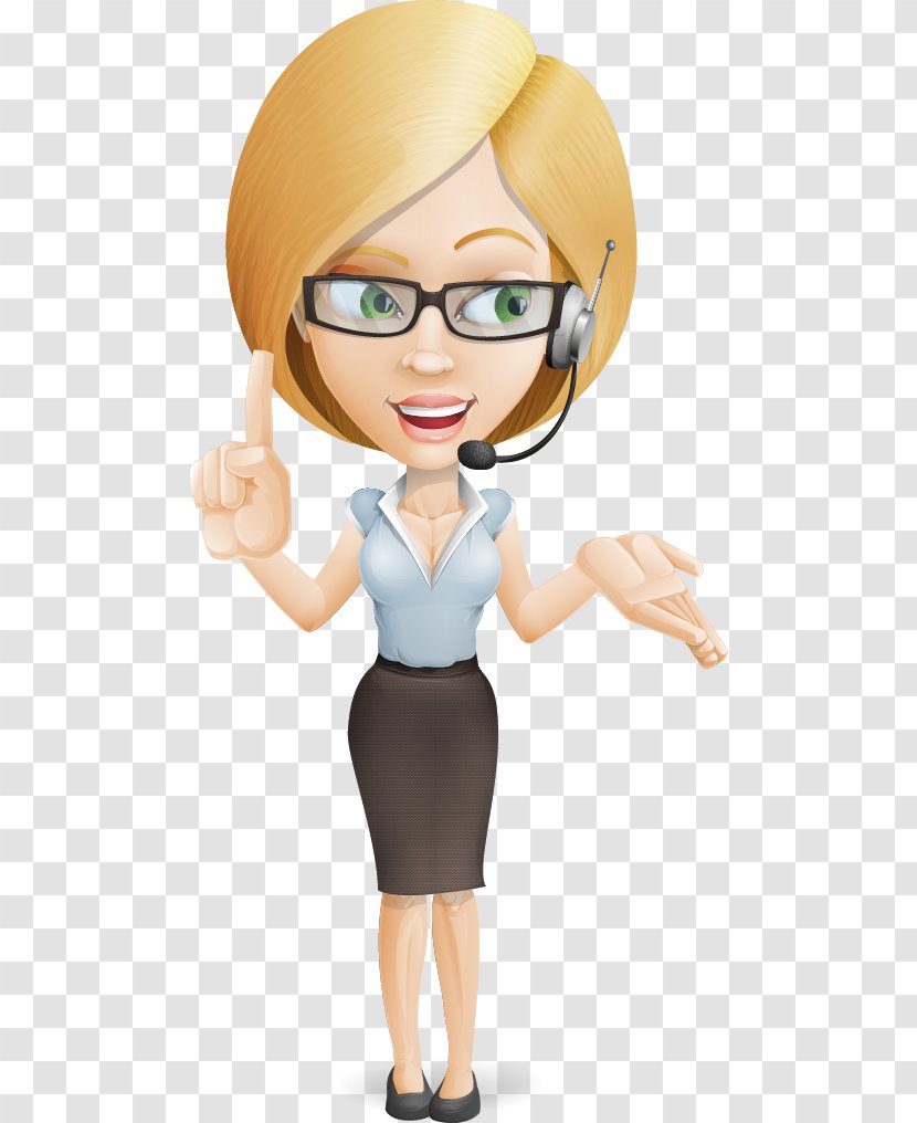 Businessperson Cartoon Woman - Flower Transparent PNG