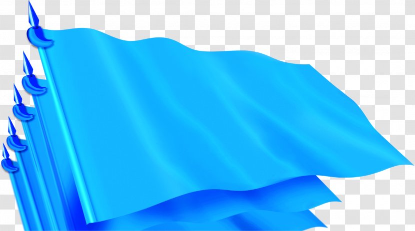 Flag Blue Download - Aqua - Fluttering Multi-faceted Transparent PNG