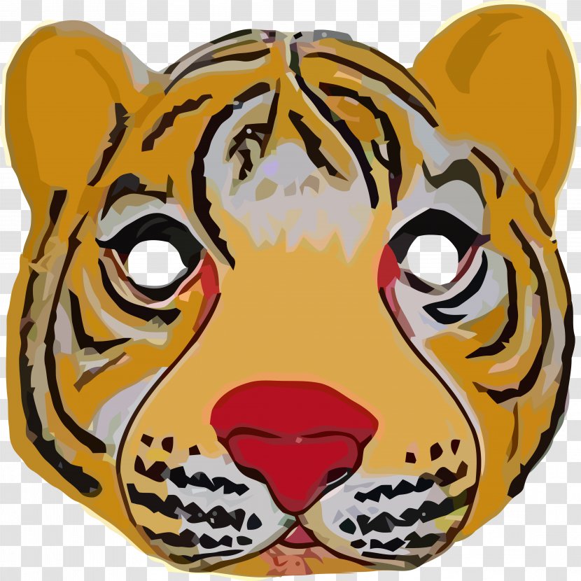 Tiger Mask Face Clip Art - Cat Like Mammal Transparent PNG