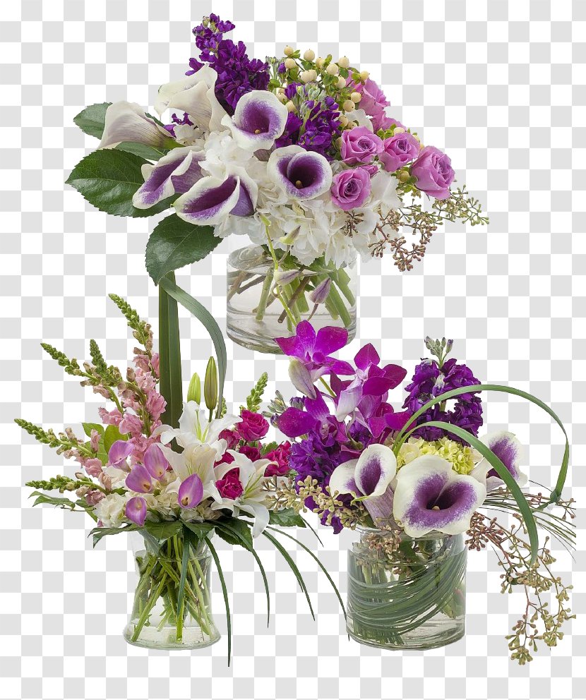 Floral Design Keits Flower Shop Of Bay City Bouquet Purple - Artificial - Chinese Glass Transparent PNG