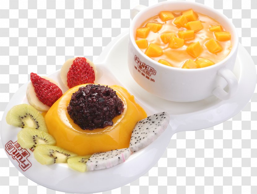 Fruit Pudding Panna Cotta Vegetarian Cuisine Dessert - Durian - Mix Transparent PNG