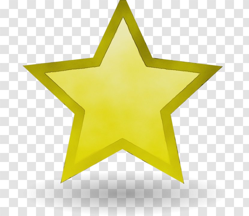 Yellow Star Symbol Clip Art - Wet Ink Transparent PNG