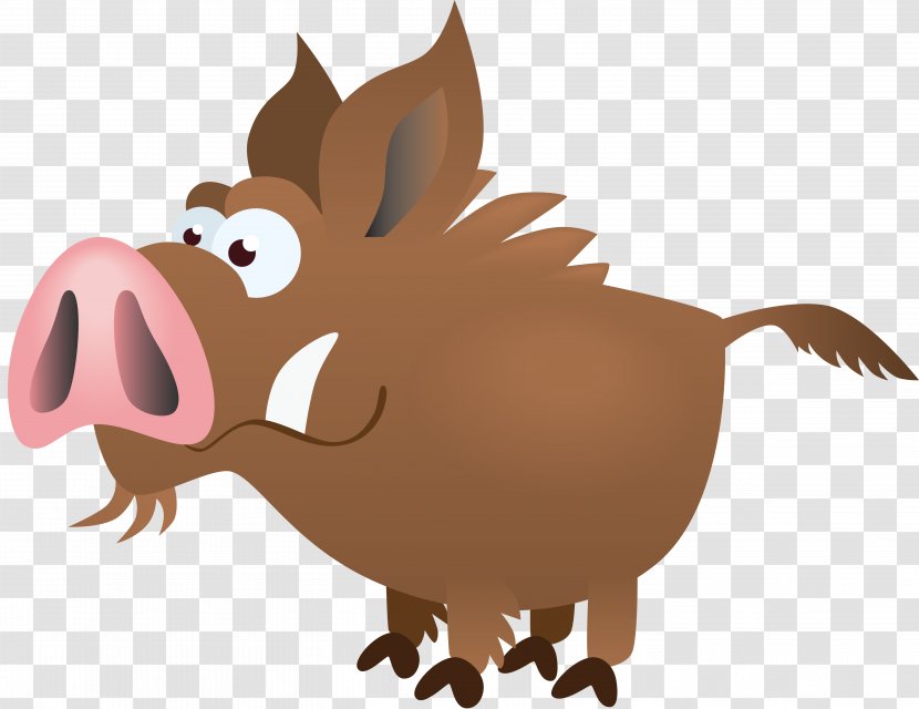 Animation Wildlife Cartoon Clip Art - Dog Like Mammal - Boar Transparent PNG