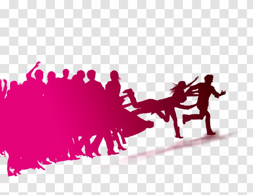 Download - Tree - People Running Silhouette Transparent PNG