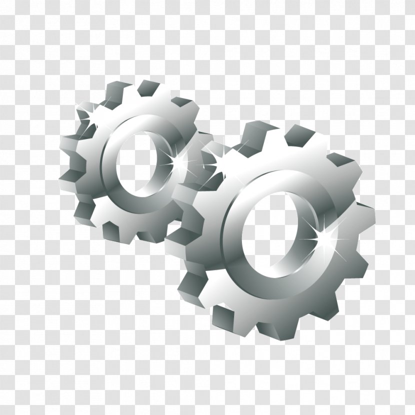 Gear Euclidean Vector 3D Computer Graphics Icon - Hardware - Gradient-dimensional Metal Transparent PNG