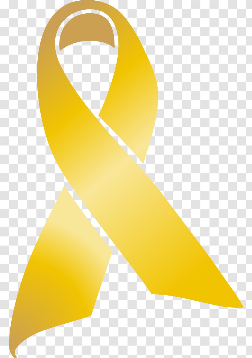 Awareness Ribbon Childhood Cancer Clip Art - Gold Transparent PNG