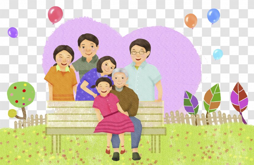 Illustration - Cartoon - Happy Family Transparent PNG