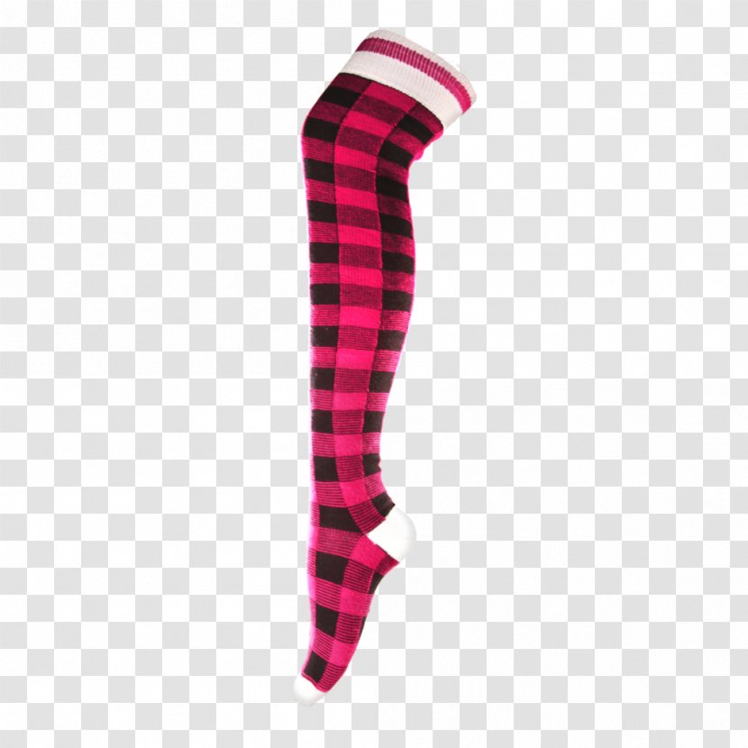 Tartan Sock Thigh-high Boots Stocking Knee Highs - Heart - Pink Plaid Transparent PNG