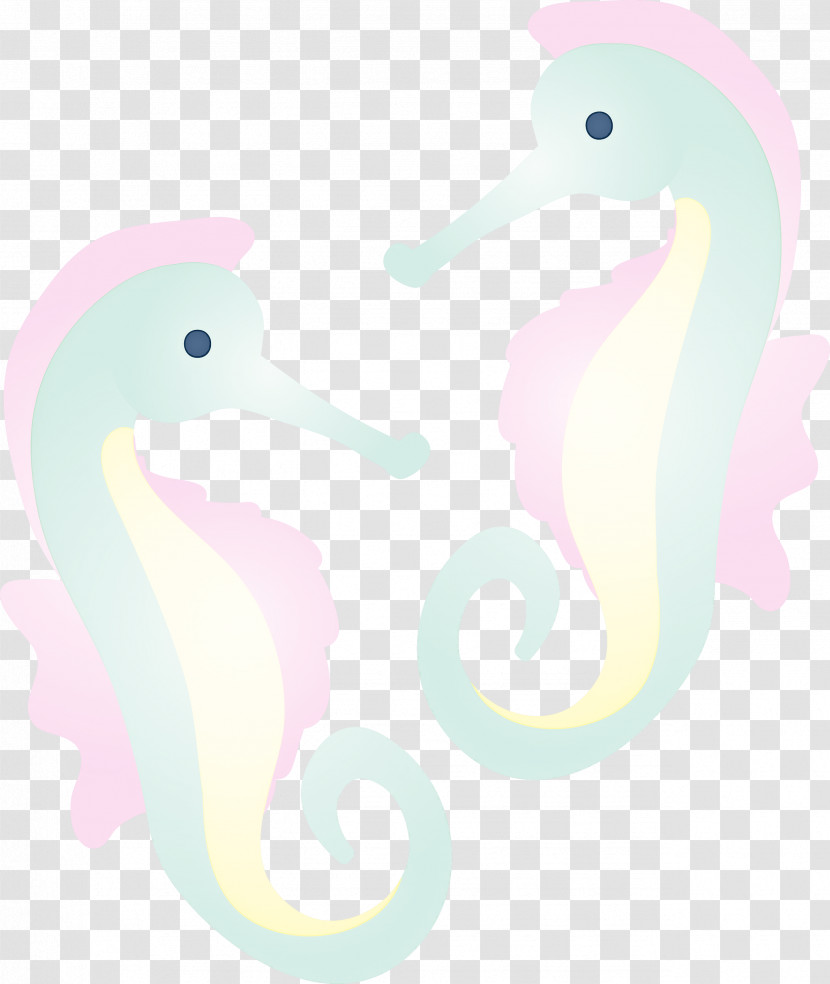 Pink Bird Seahorse Beak Stork Transparent PNG