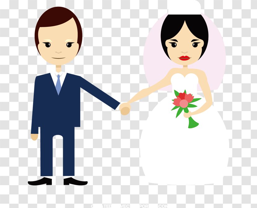 Euclidean Vector Marriage Bride Illustration - Flower - And Groom Transparent PNG