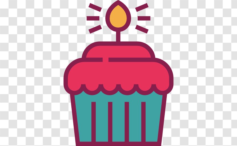 Cupcake Birthday Illustration - A Small Cake Candle Transparent PNG