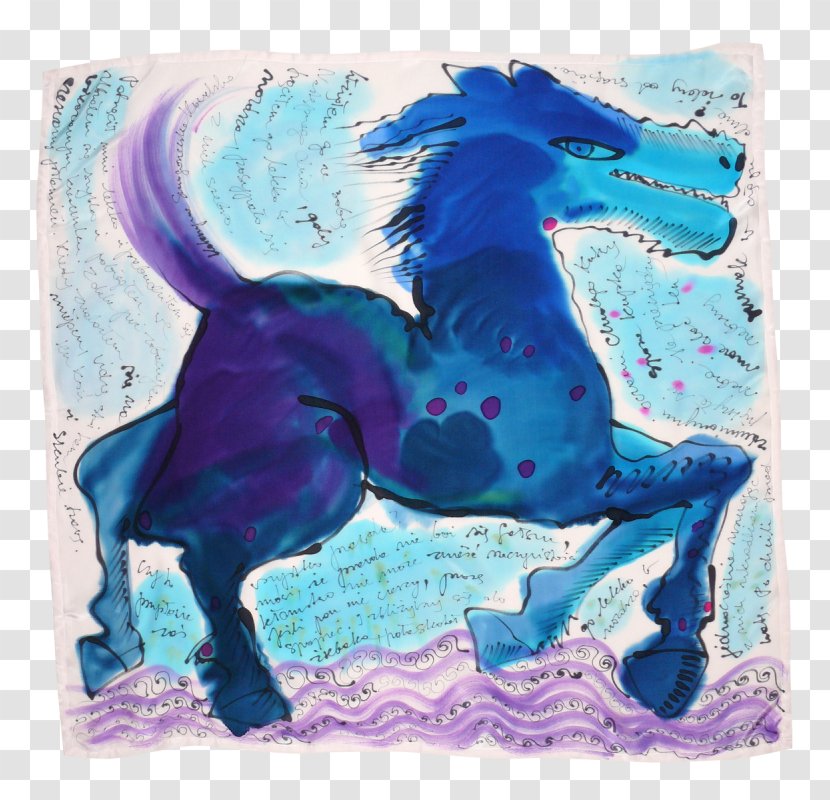 Mustang Stallion Watercolor Painting Silk Transparent PNG