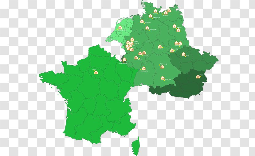 France Map Flat Design - Royaltyfree Transparent PNG