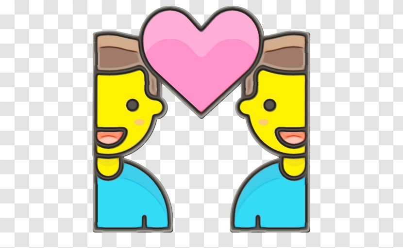 Heart Emoji Background - Yellow - Cartoon Transparent PNG