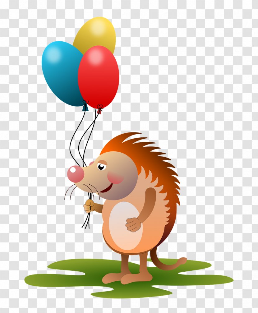 Hedgehog Porcupine Balloon Birthday Clip Art - Rooster Transparent PNG