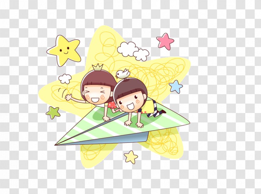 Airplane Paper Plane Cartoon - Designer Transparent PNG