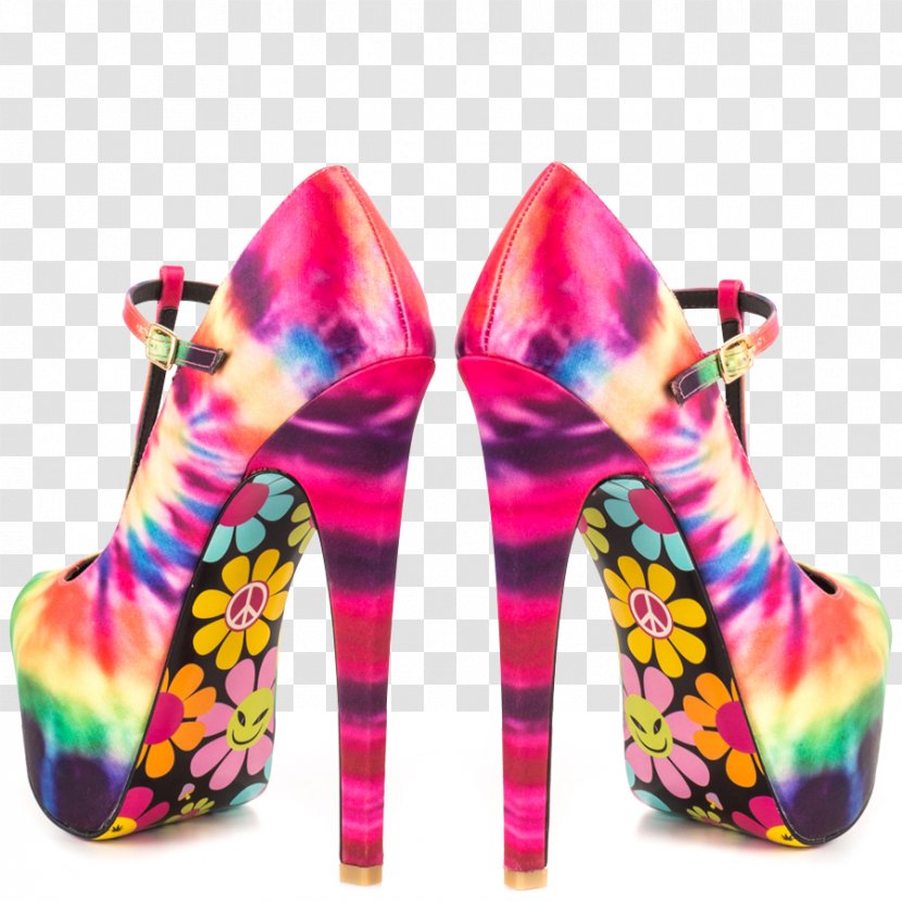 T-shirt High-heeled Shoe Stiletto Heel Tie-dye - Platform - TYE DYE Transparent PNG