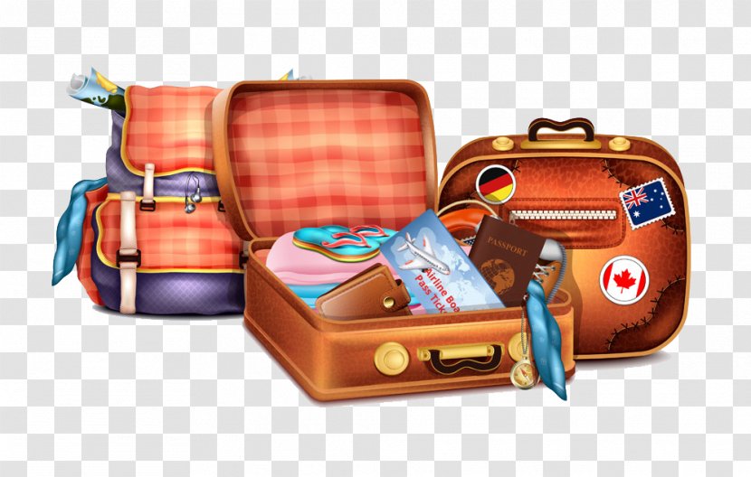 Suitcase Illustration - Boarding - Backpack Transparent PNG