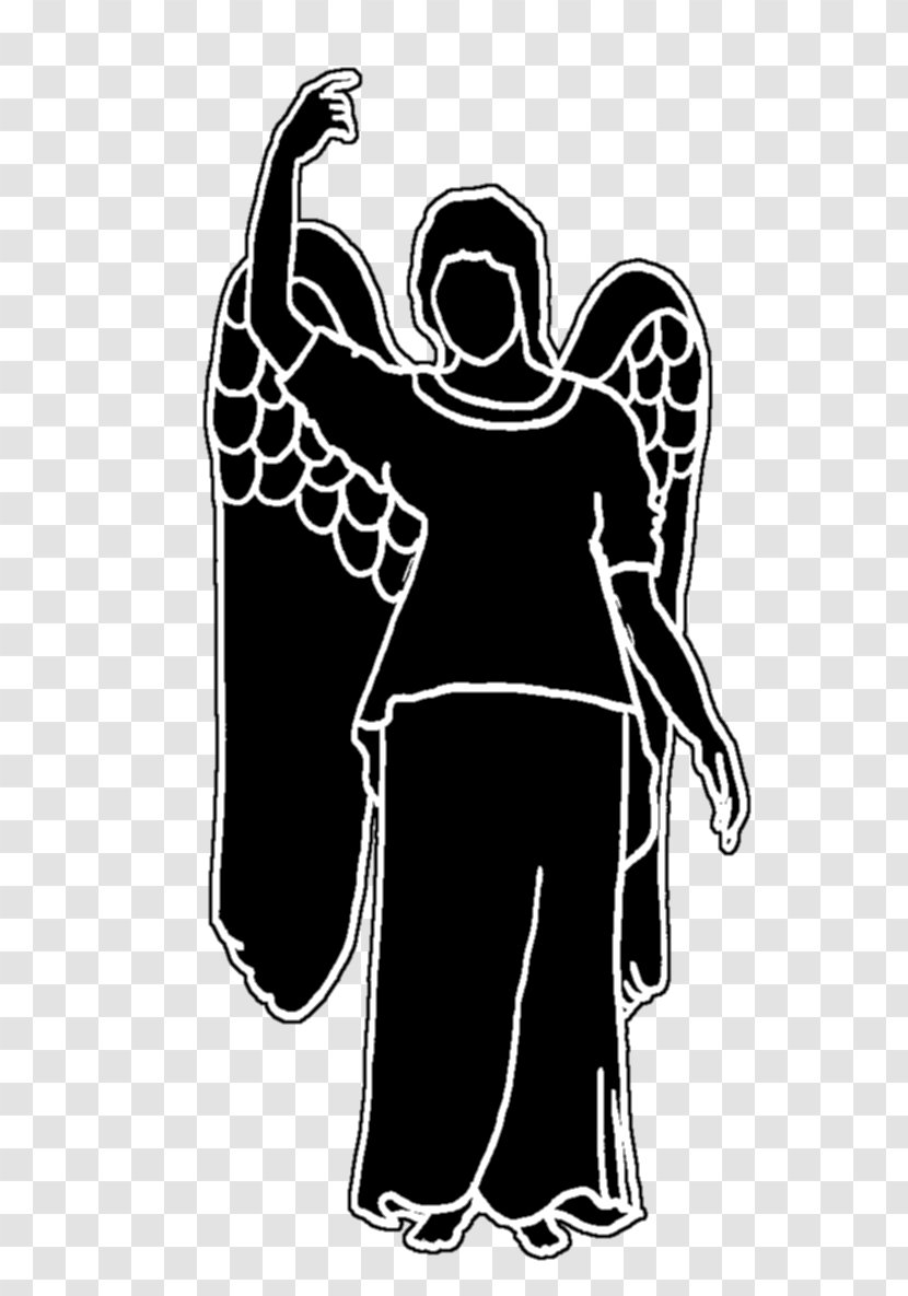 Silhouette Angel Black And White - Joint Transparent PNG