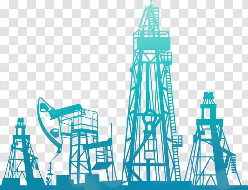 Petroleum Oil Platform Drilling Rig Natural Gas - Industry - Vector Hand-painted Machine Transparent PNG