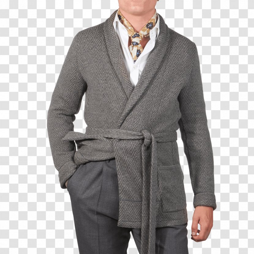 Cardigan Collar Belt Shawl Grey Transparent PNG