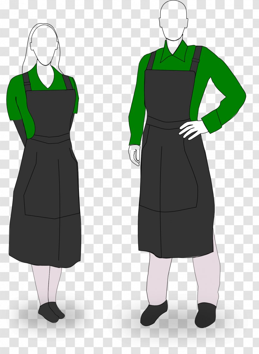 Dress Clothing Apron Waiter Clip Art - Sleeve Transparent PNG