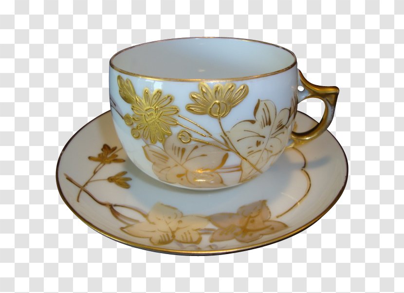 Limoges Porcelain Saucer Tableware Coffee Cup - Vase - Creative Hand-painted Flowers Transparent PNG