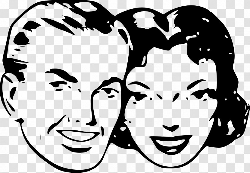 1950s Classic Clip Art - Flower - Couple Transparent PNG