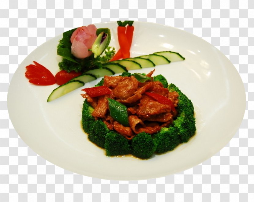 Vegetarian Cuisine Fried Rice Schnitzel Asian Chili Con Carne - Broccoli Stir Meat Transparent PNG