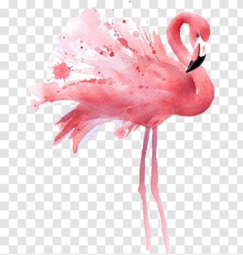 Watercolor Painting Flamingo Work Of Art - Pink - Watercolour Transparent PNG