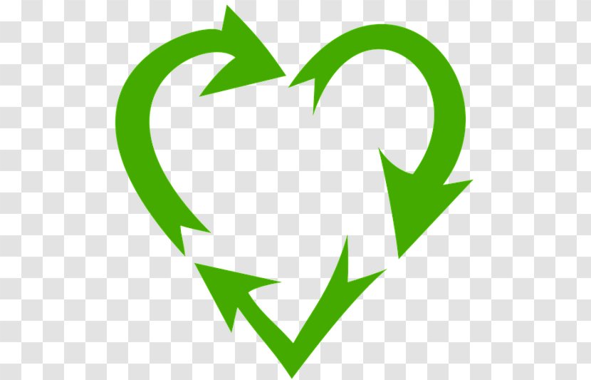 Recycling Symbol Heart Sticker - Leaf Transparent PNG